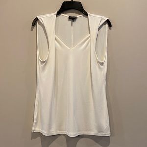 COPY - The Limited cream sleeveless blouse with twisted collar
